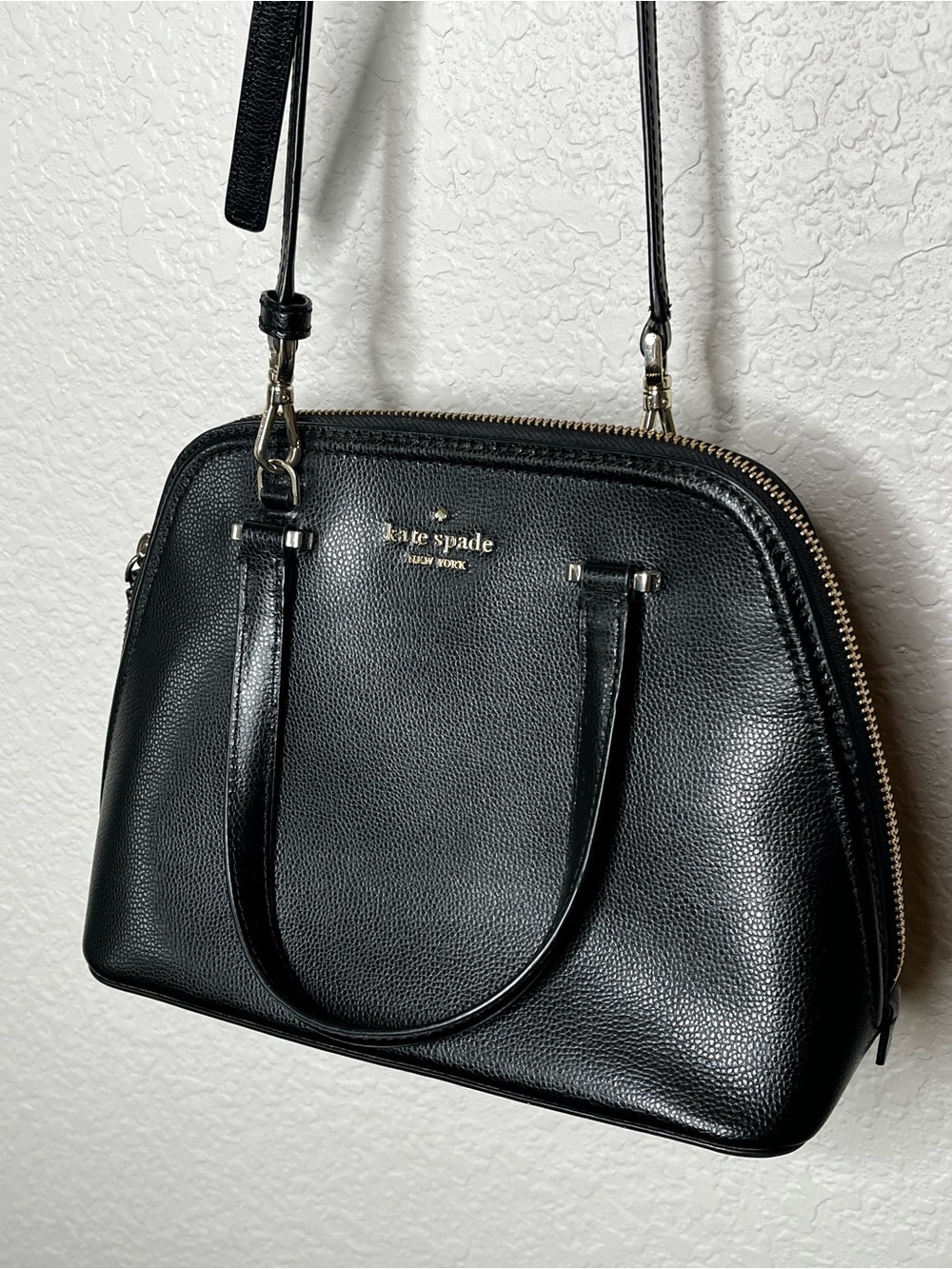 Kate Spade Patterson Drive Small Dome Satchel Black Leather Crossbody